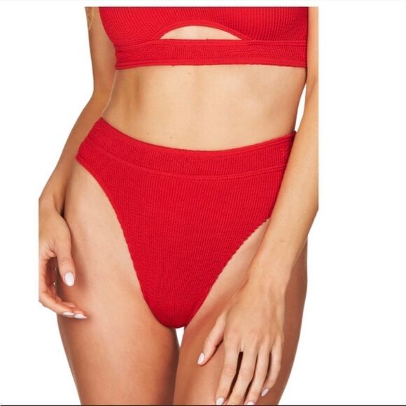 BOUND BY BOND-EYE Palmer  Bikini Bottoms In Baywatch Red - Picture 2 of 8